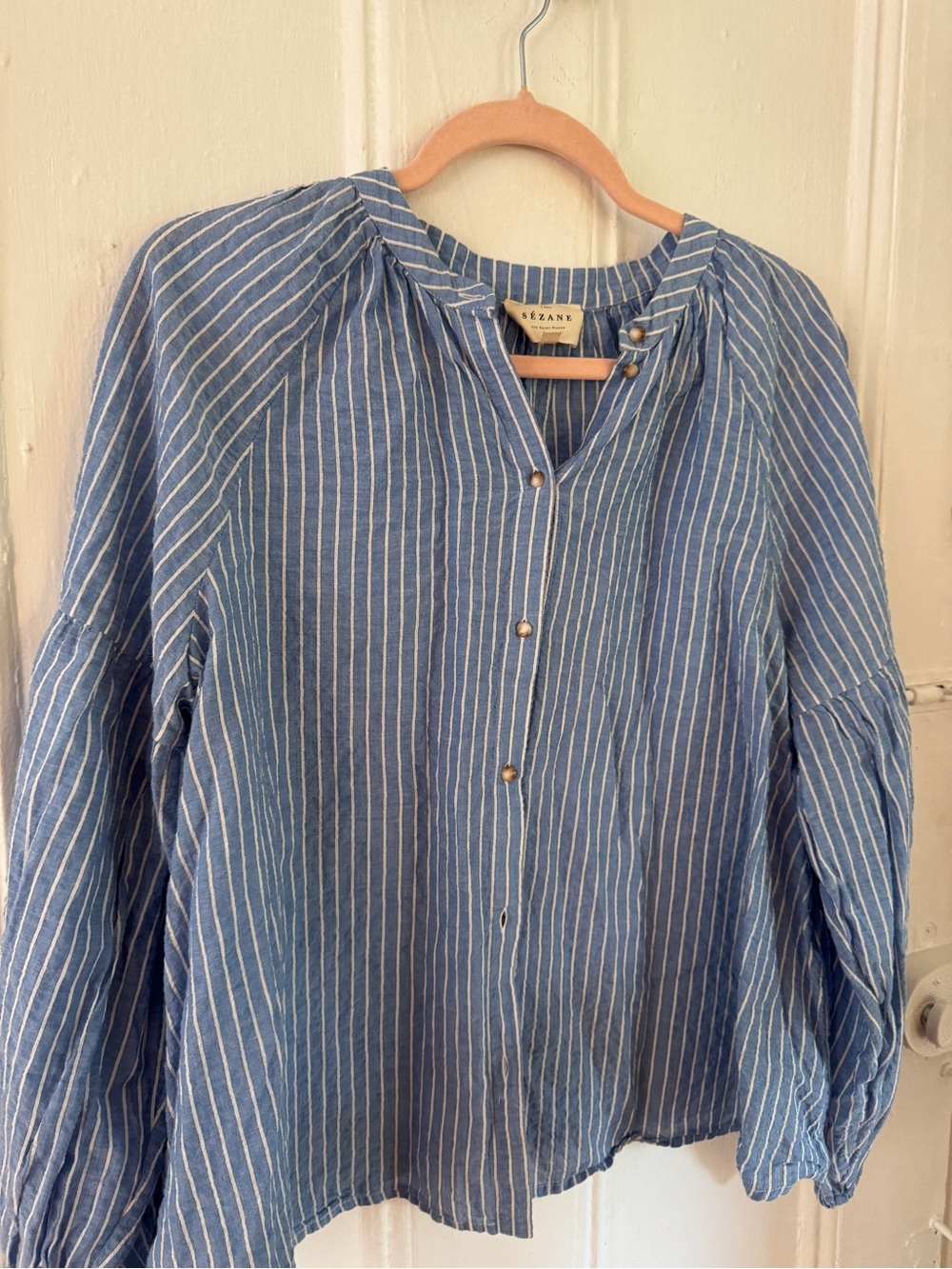 Sezane nerissa light blue shirt - Picture 6 of 6